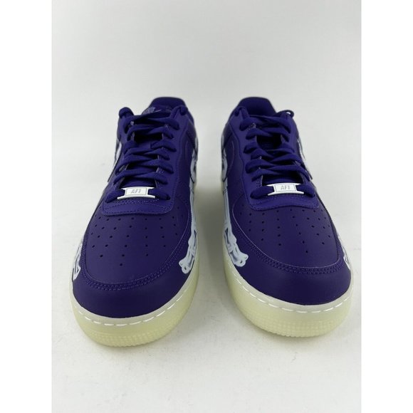 Nike Air Force 1 Purple Skeleton Mens Size 11 Sneakers Halloween 2022 CU8067-500 - Picture 9 of 11
